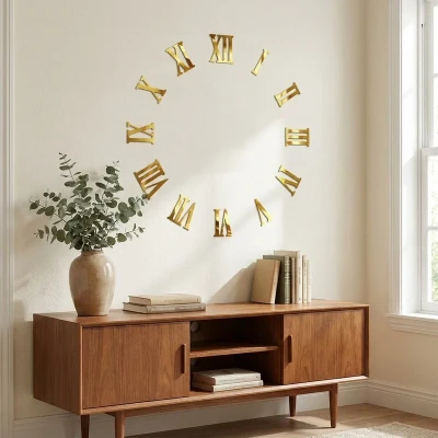 اعداد ساعت دیواری مدل رومی 6cm کد C17-2 مجموعه 12 عددی