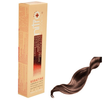 رنگ مو نیترو پلاس سری Keratine شماره 5.53 حجم 100 میلی لیتر رنگ قهوه ای کاکائویی روشن