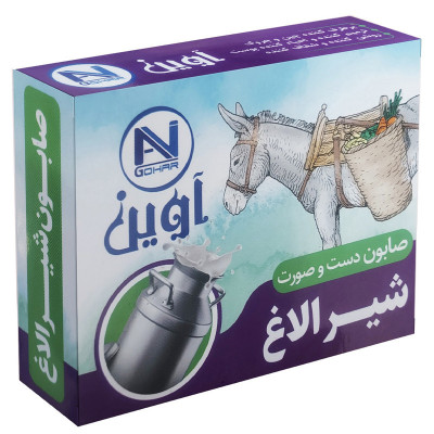 صابون شستشو آوین گوهر مدل شیر الاغ وزن 75 گرم