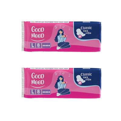 نوار بهداشتی بالدار ضخیم روز و شب گود مود مدل classic سایز بزرگ 2 بسته 8 عددی