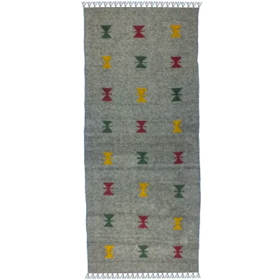 گلیم دستبافت کناره دو متر مدل شیراز کد 1537 زمینه الوان