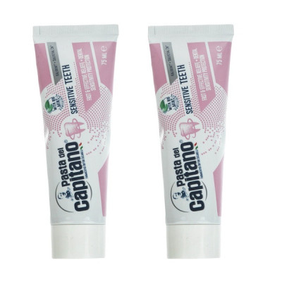 خمیر دندان پاستا دل کاپیتانو مدل Sensitive Teeth حجم 75 میلی لیتر بسته 2 عددی