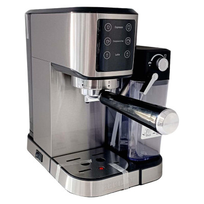 اسپرسوساز 1000 میلی‌لیتری برلین مدل BE-1700، مناسب تهیه اسپرسو و کاپوچینو، دارای 1 عدد نازل قهوه، حالت آماده به کار، سیستم گرم کردن فنجان