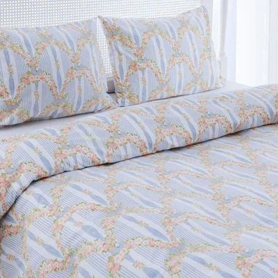 روکش لحاف انگلیش هوم مدل Rose Ribbon دو نفره سایز 200x220 سانتی متر