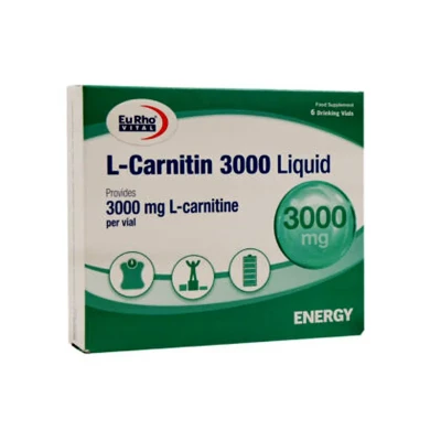ویال خوراکی ال کارنیتین 3000 میلی گرم یوروویتال بسته 6 عددی