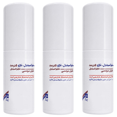 لوسیون تقویت کننده مو ناژو مدل ماینوکسیدیل 5 درصد مناسب برای انواع مو حجم 60 میلی لیتر بسته 3 عددی