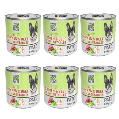 کنسرو سگ شهرپت مدل Chicken Beef With Vegetable وزن 800 گرم بسته 6 عددی