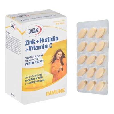 کپسول زینک، ویتامین سی و هیستیدین یوروویتال - 395 میلی گرم بسته 60 عددی