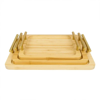 سینی مدل GoldHandle-Bamboo سه عددی