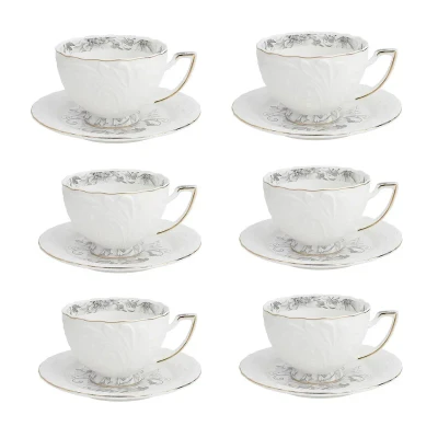 سرویس چای خوری 12 پارچه 6 نفره شاهین مدل dantella e
