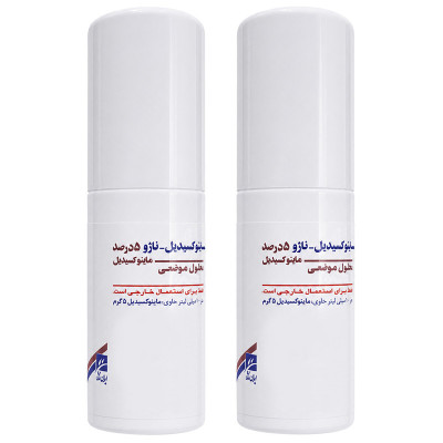 لوسیون تقویت کننده مو ناژو مدل ماینوکسیدیل 5 درصد مناسب برای انواع مو حجم 60 میلی لیتر بسته 2 عددی