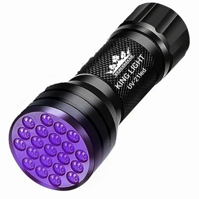 چراغ قوه دستی کینگ لایت مدل UV-21Led با نور بنفش
