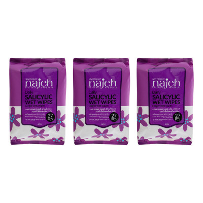 دستمال مرطوب ناژه مدل Salicylic سه بسته 27 عددی