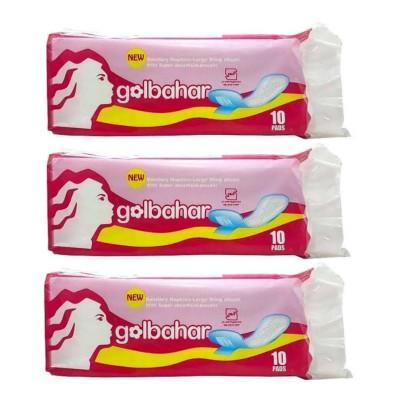 نوار بهداشتی متوسط روز و شب گلبهار مدل GLB سایز بزرگ سه بسته 10 عددی