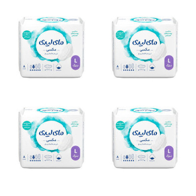 نوار بهداشتی نیمه ضخیم روز و شب مای لیدی مدل مکسی با جذب خیلی زیاد سایز بزرگ چهار بسته 8 عددی