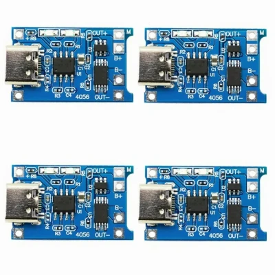 ماژول شارژر باتری مدل TP- 4056 Micro USB TypeC بسته 4 عددی