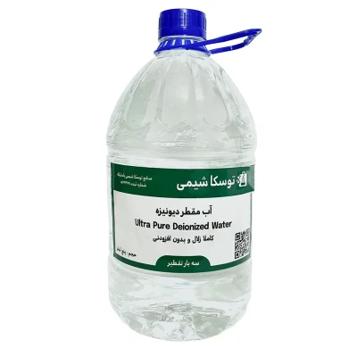 آب مقطر سه بار تقطیر دیونیزه توسکا شیمی مدل TS0 حجم ۵ لیتر