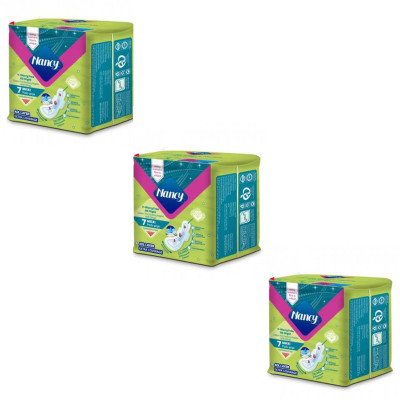 نوار بهداشتی بالدار نازک نانسی مدل extra coverage سایز خیلی خیلی بزرگ سه بسته 7 عددی