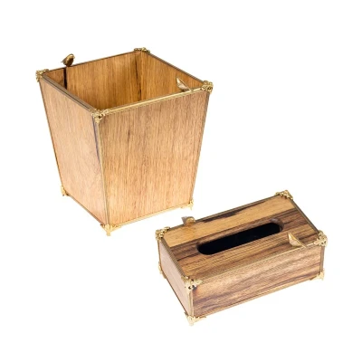 ست سطل و جای دستمال گلدکیش طرح گلدن برد مدل GK829601-02