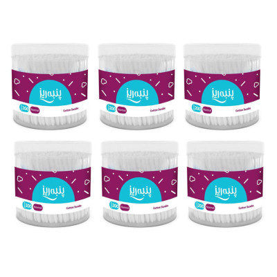 گوش پاک کن پنبه ریز مدل cotton بسته 6 عددی