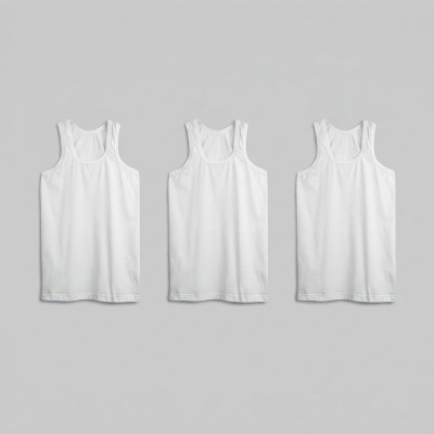 زیرپوش رکابی یقه گرد مردانه جناب مدل Tank Top-B بسته 3 عددی