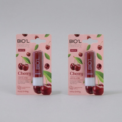 بالم لب نرم‌کننده بیول مدل Cherry بسته 2 عددی با SPF 15، حاوی موم طبیعی و ویتامین E، مرطوب‌کننده و رنگ‌دهنده ملایم