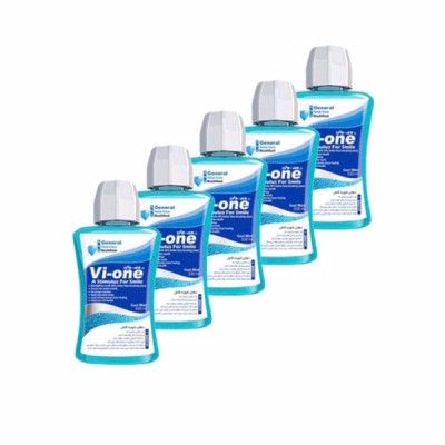 دهان شویه وی وان مدل Cool Mint حجم 330 میلی لیتر مجموعه 5 عددی