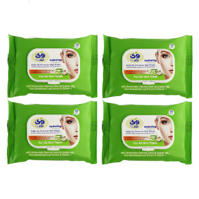 دستمال مرطوب وی کر مدل Jojoba-Aloe Vera چهار بسته 20 عددی