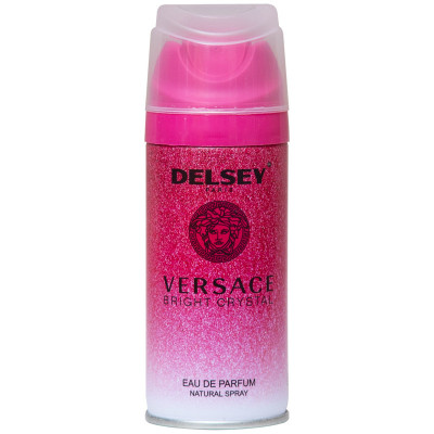 اسپری خوشبو کننده بدن زنانه دلسی مدل VERSACE BRIGHT CRYSTAL حجم 150 میلی لیتر