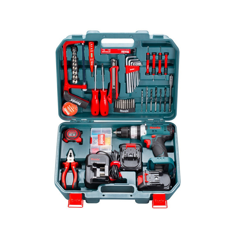مجموعه 53 عددی دریل پیچ‌گوشتی شارژی چکشی رونیکس مدل  RS-8620