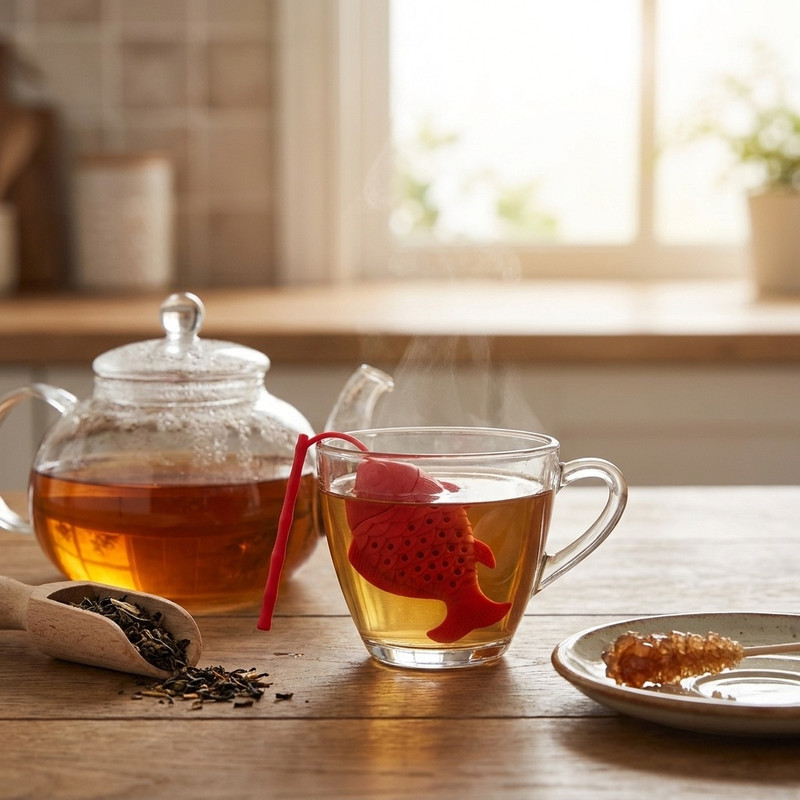 دمنوش ساز مدل ماهی سیلیکونی