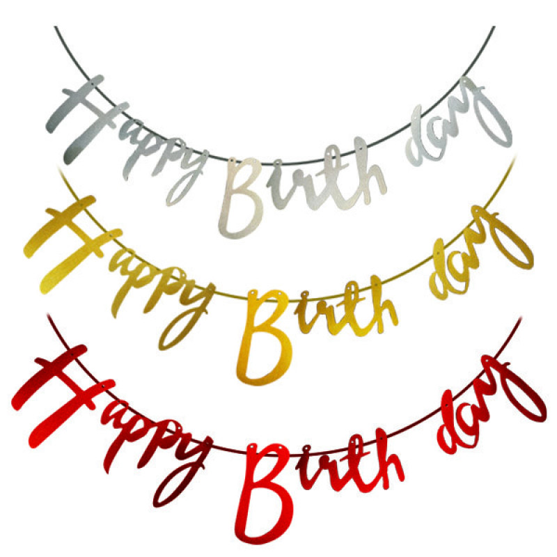 ریسه تزئینی اکلیلی کاغذی مدل Happy Birthday