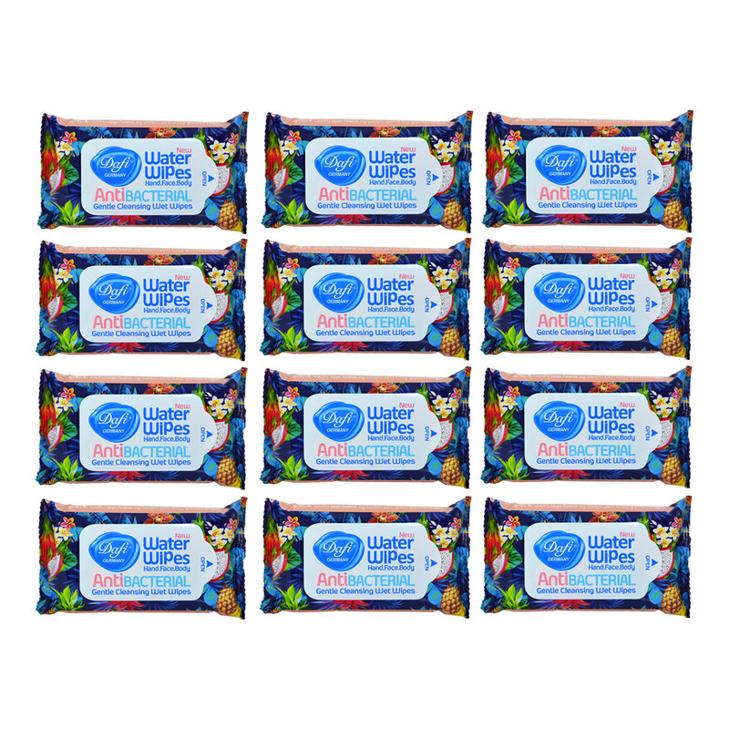 دستمال مرطوب دافی مدل Anti bacterial کد 1 بسته 12 عددی