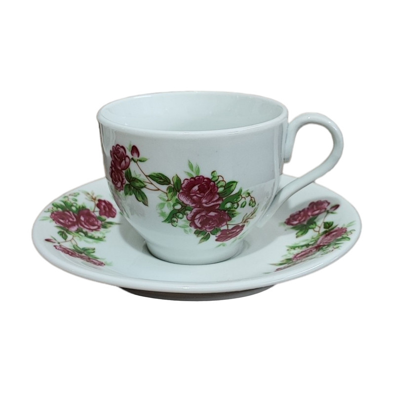 سرویس چای خوری 17 پارچه مدل گل سرخی مرجان