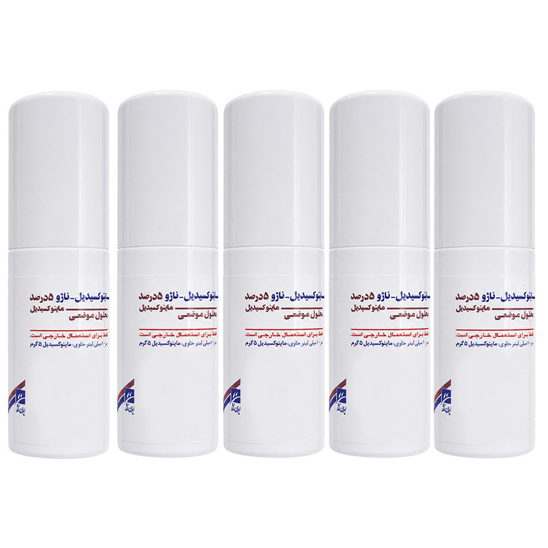 لوسیون تقویت کننده مو ناژو مدل ماینوکسیدیل 5 درصد مناسب برای انواع مو حجم 60 میلی لیتر بسته 5 عددی