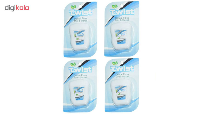نخ دندان تویست مدل Mint And Waxed بسته 4 عددی