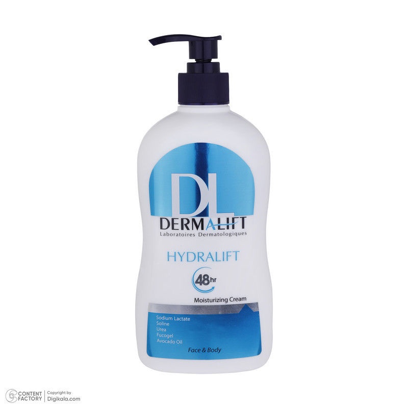 کرم مرطوب کننده دست و صورت درمالیفت مدل Hydralift مناسب پوست‌های خشک حجم 400 میلی‌لیتر