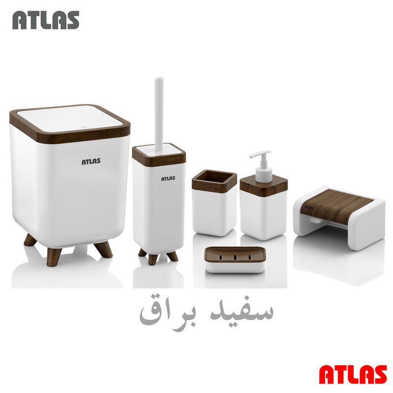 ست سرویس بهداشتی 6 تکه اطلس مدل چوب ژیوار