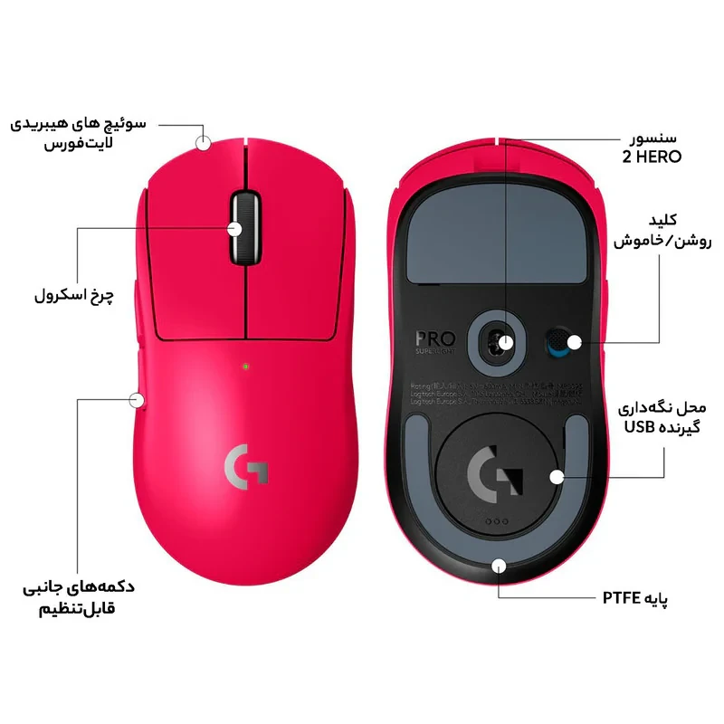 ماوس بی سیم مخصوص بازی لاجیتک مدل G Pro X Superlight