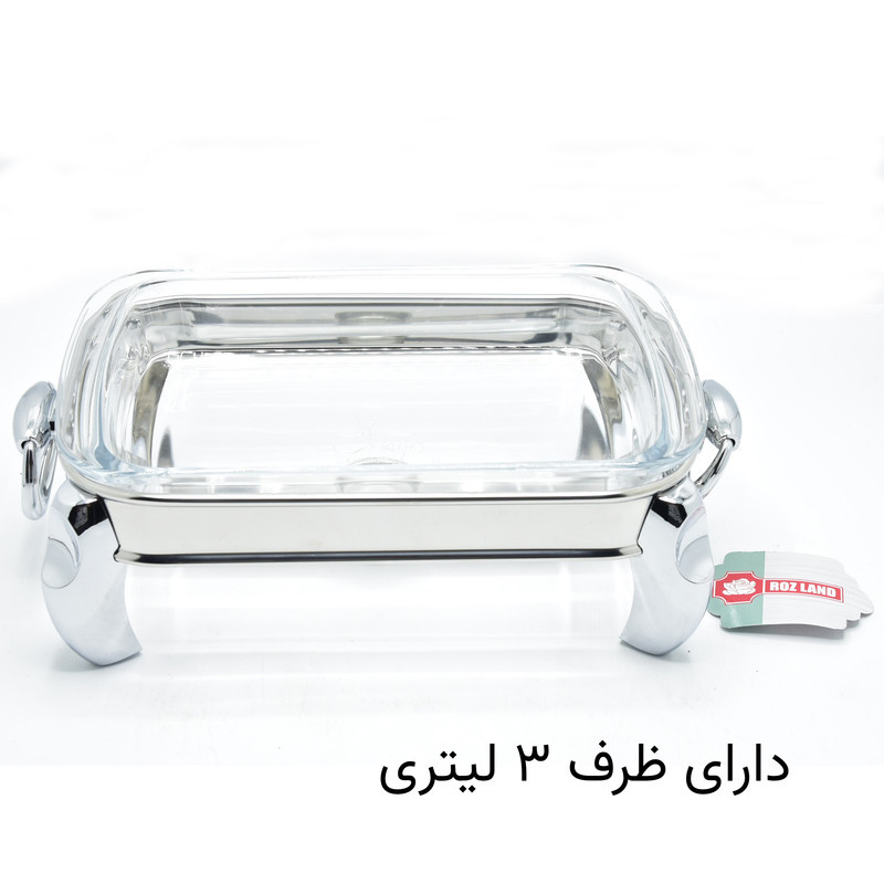 سوفله‌خوری 3 لیتری استیل، مناسب سرو و پذیرایی، شستشو با دست