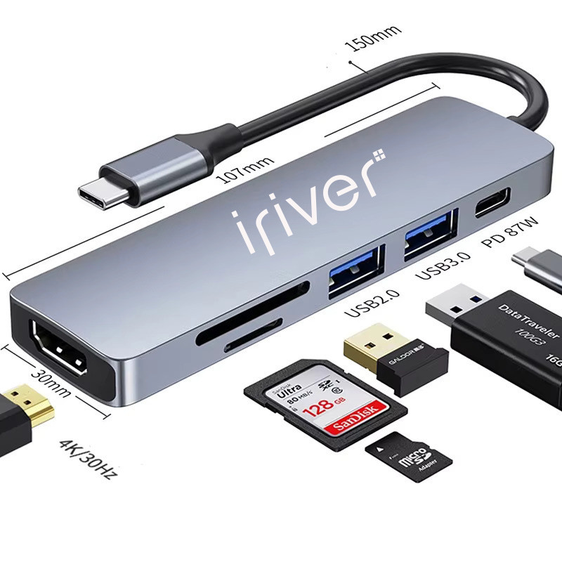 هاب و کارت خوان 5 پورت USB-C آیریور  مدل TC2-4K