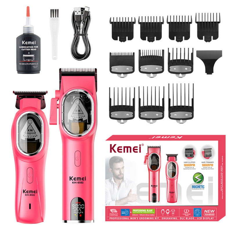 ماشین اصلاح موی سر و صورت شارژی کیمی مدل KM-8502 2in1 مجموعه 2 عددی