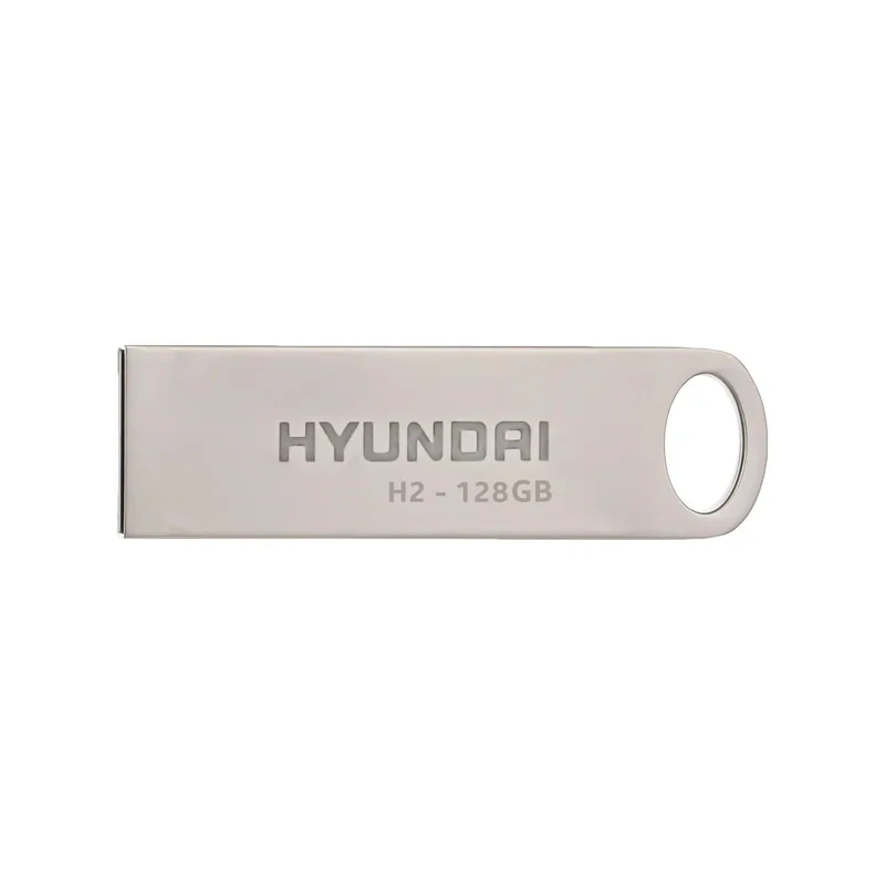 فلش مموری هیوندای مدل H2 ظرفیت 128 گیگابایت با رابط USB 3.2، سرعت خواندن 100 مگابایت بر ثانیه، ضد آب، ضد ضربه، ضد اثر انگشت و مقاوم در برابر گرد و غبار و لرزش