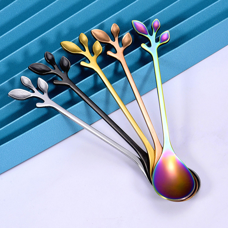 قاشق چای خوری مدل برگ کد 00669 مجموعه 2 عددی