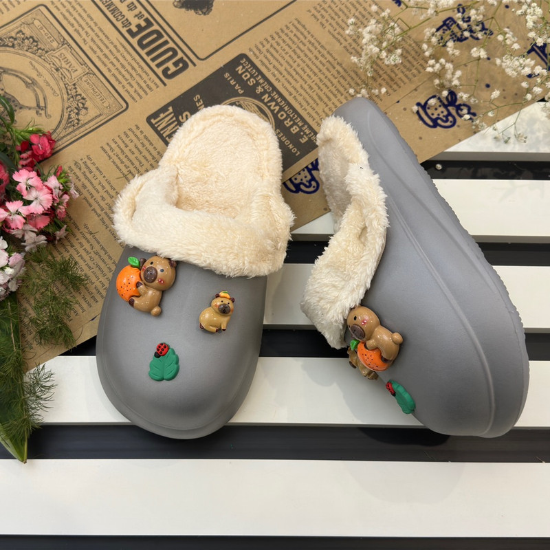 دمپایی حوله ای زیتون مدل کریسمس کد GY