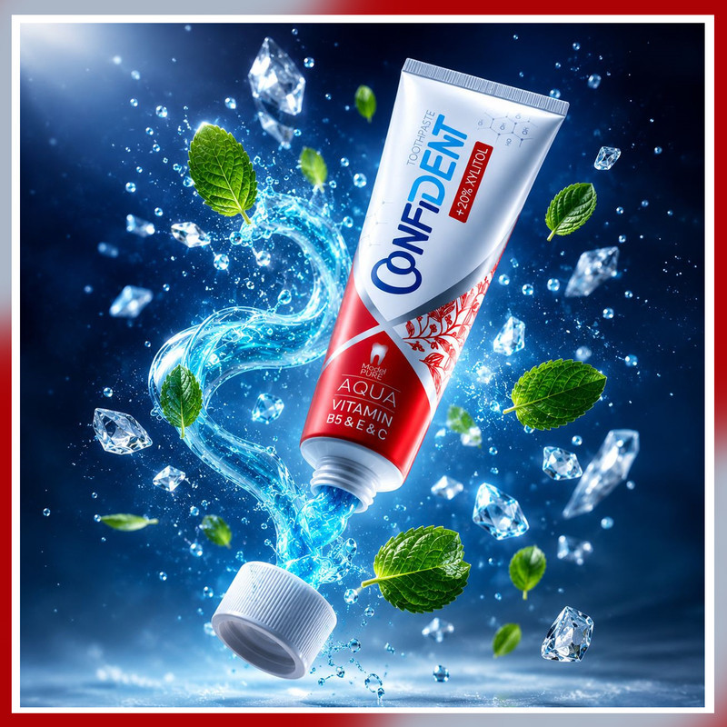 خمیر دندان ضد پوسیدگی کانفیدنت مدل Aqua-Pure012 مناسب برای انواع دندان حجم 100 میلی لیتر مجموعه 12 عددی