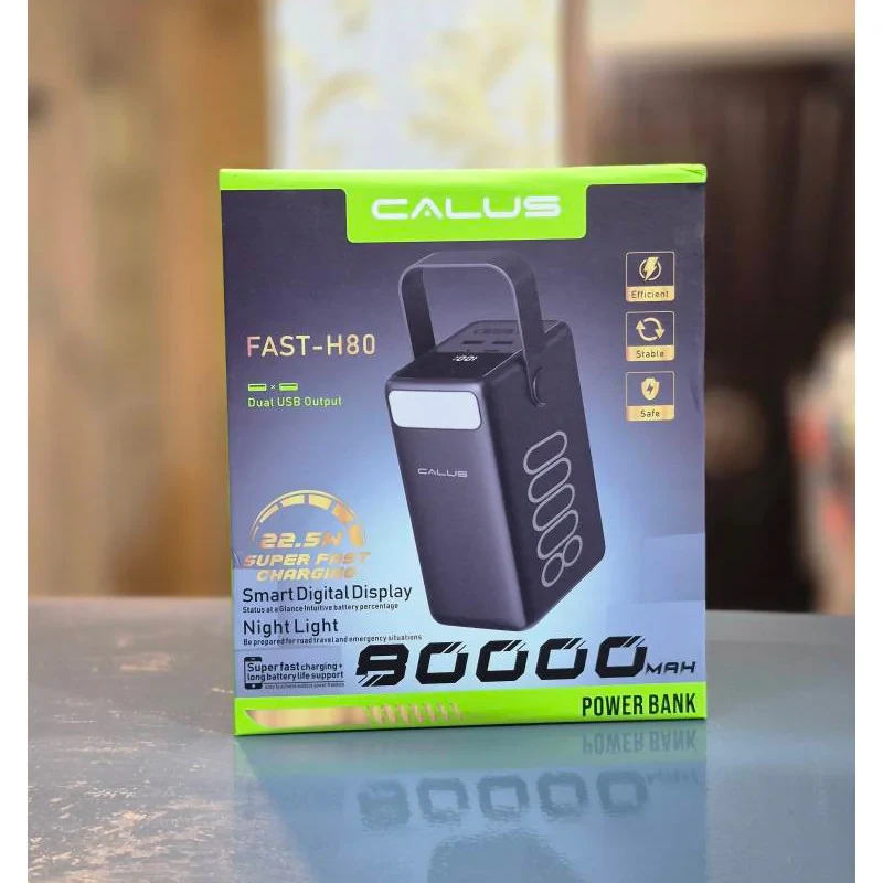 پاوربانک 22.5 وات  کالوس مدل H60 ظرفیت 80000 میلی‌آمپرساعت به همراه يك عدد كابل USB-C