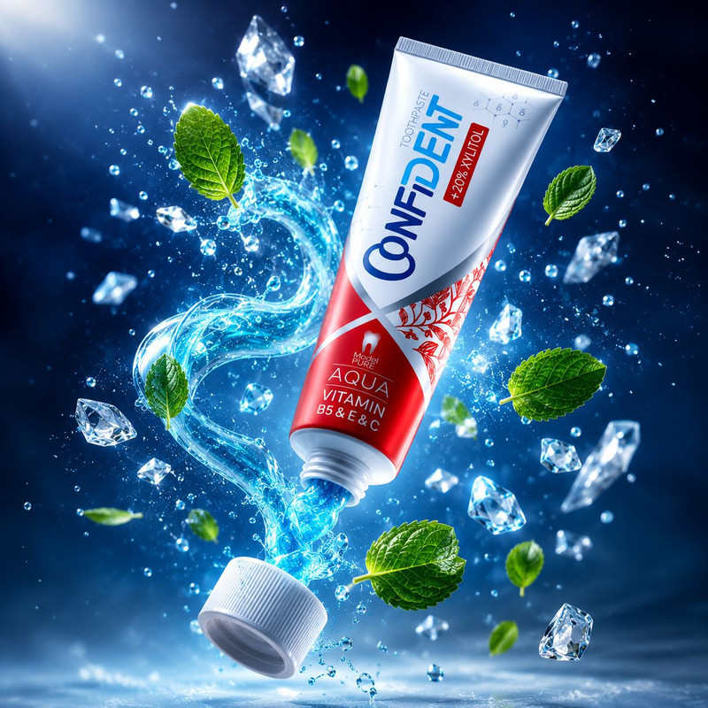 خمیر دندان ضد پوسیدگی کانفیدنت مدل Aqua-Pure06 مناسب برای انواع دندان حجم 100 میلی لیتر مجموعه 6 عددی