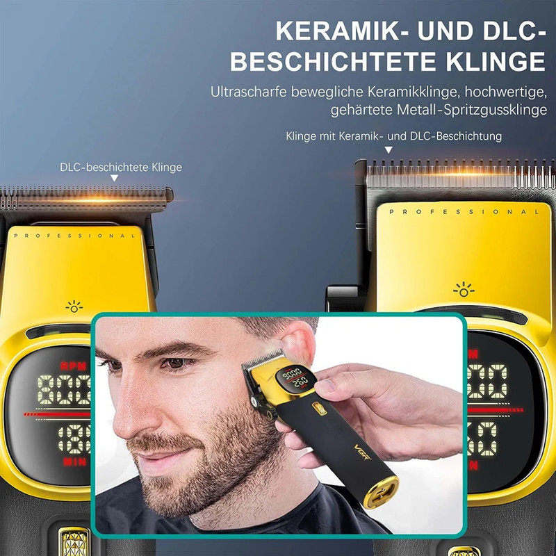 ماشین اصلاح موی سر و صورت شارژی وی جی ار مدل V-885 S2 مجموعه 2 عددی