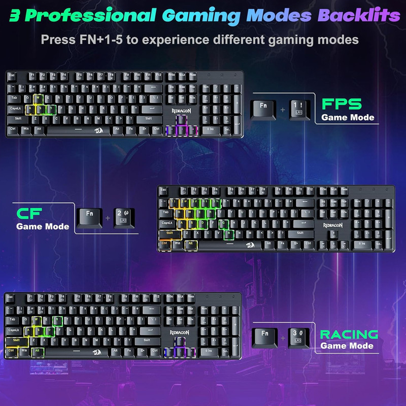 کیبورد گیمینگ ردراگون مدل Sindri K671 RGB